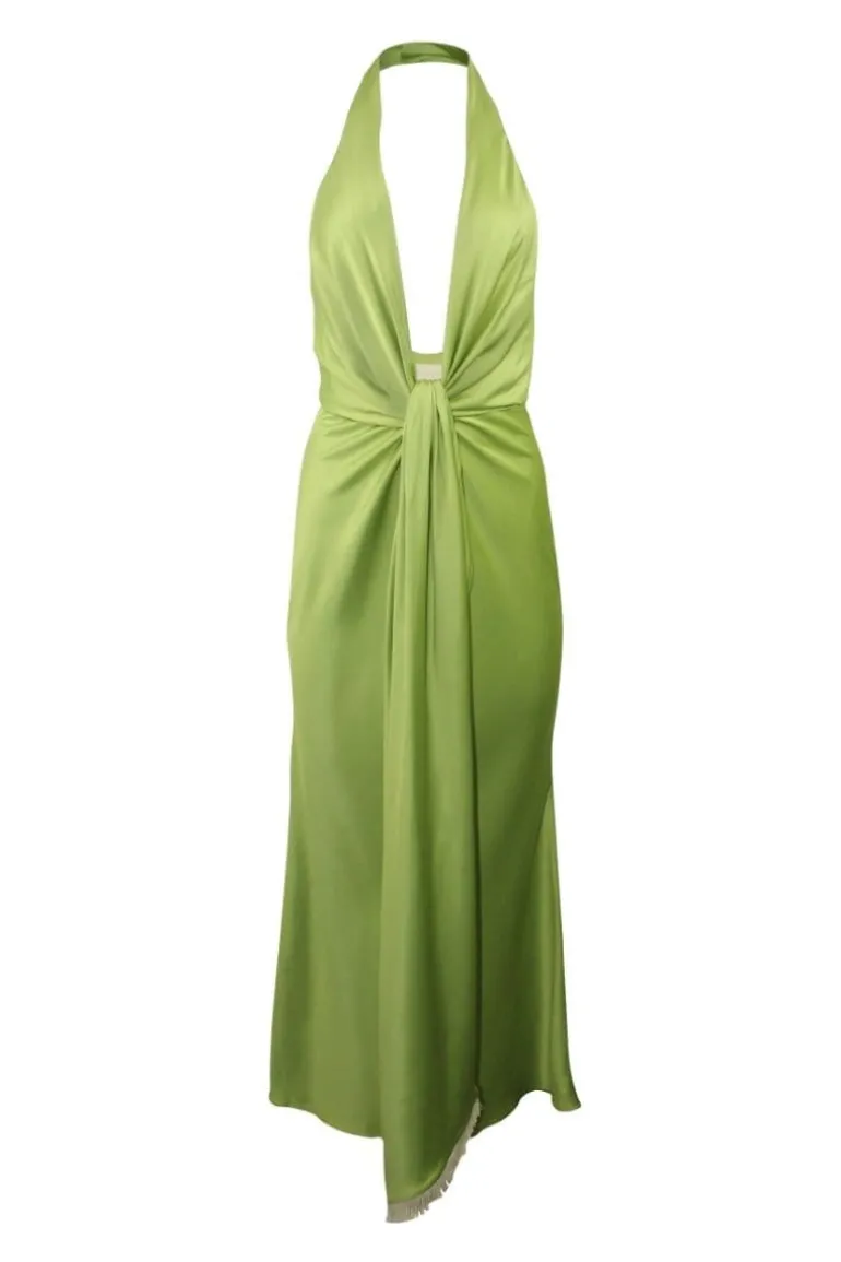 Dresses<CULT MIA PAM II WRAP MAXI DRESS Citrus Green