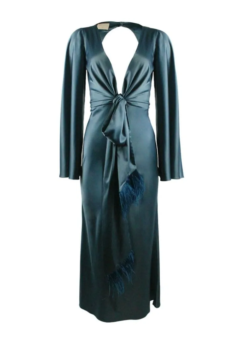 Dresses<CULT MIA PAMELA LONG SLEEVE KNOT MAXI DRESS Navy