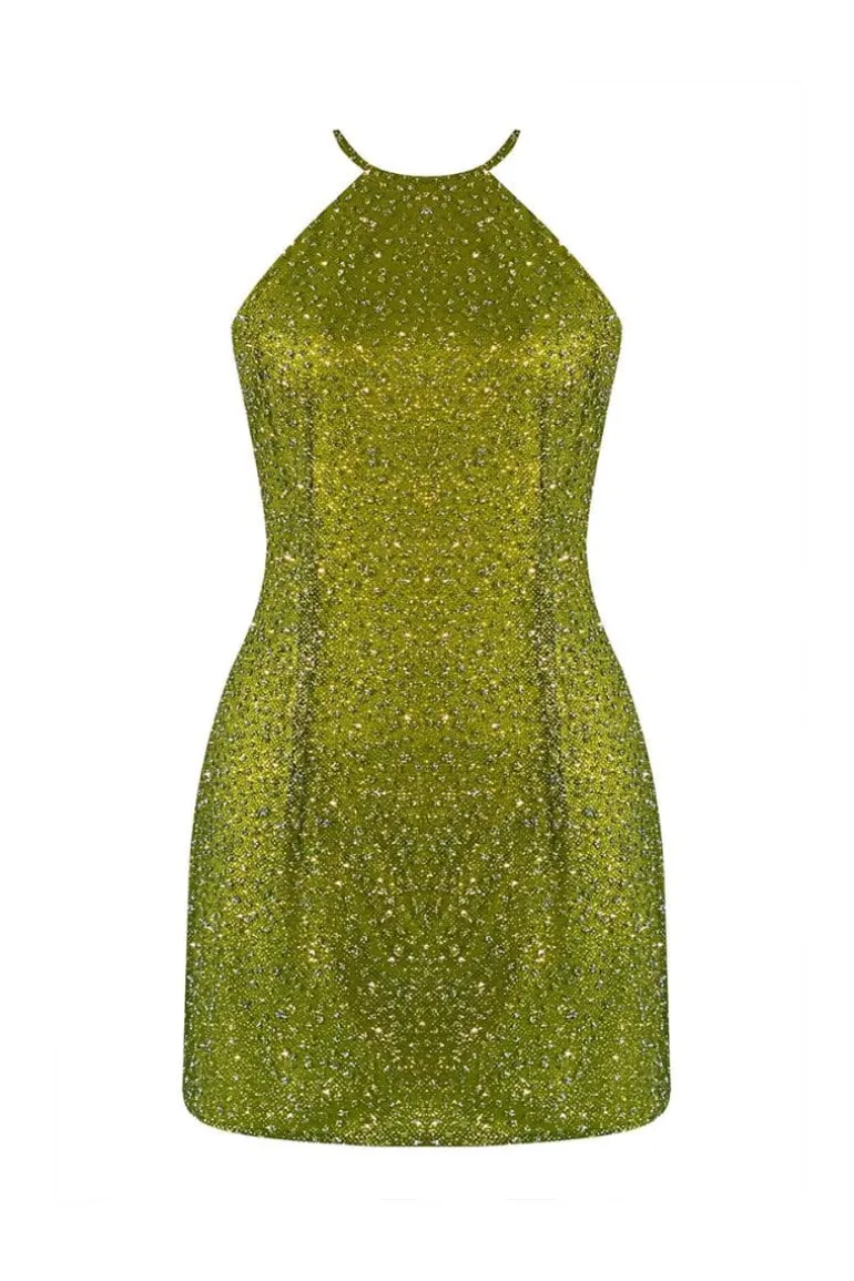 Dresses | Mini Dresses<CULT MIA PARADISO HIGH-NECK MINI DRESS Green