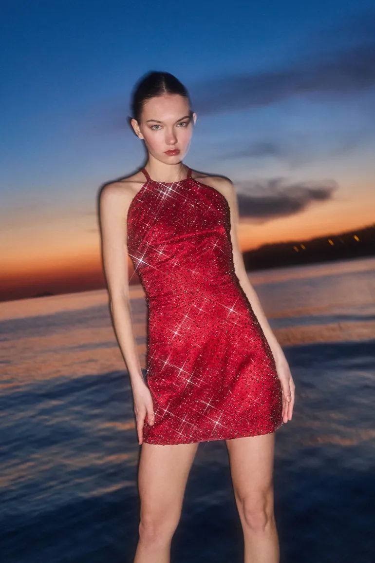 Dresses | Mini Dresses<CULT MIA PARADISO MINI DRESS IN RED Sparkly Red