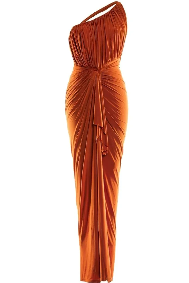 Dresses<CULT MIA PATRICIA DRAPED MAXI DRESS Rust