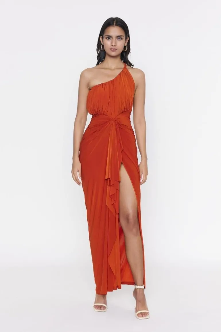 Dresses<CULT MIA PATRICIA DRAPED MAXI DRESS Rust