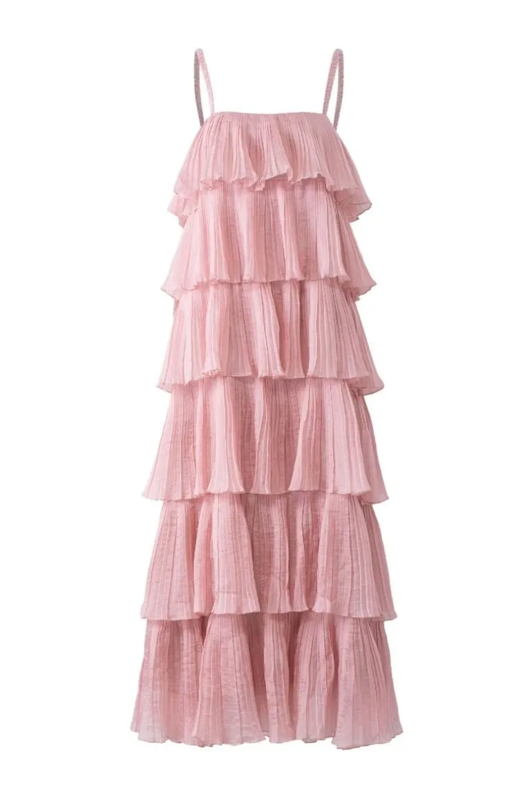 Dresses<CULT MIA PENNY SILK LAYERED MAXI DRESS Pink