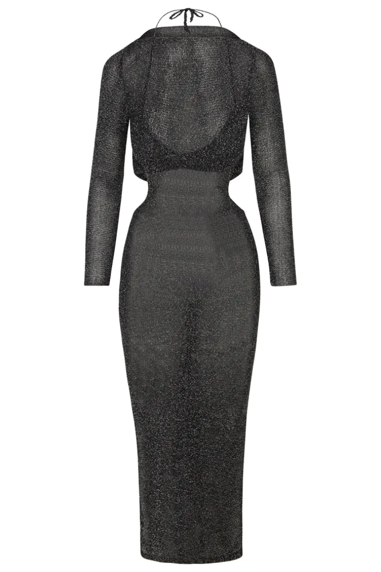 Dresses<CULT MIA PERLA DRESS IN BLACK Black and Silver