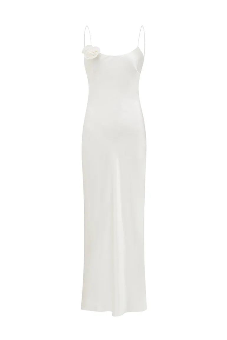 Dresses | Midi Dresses<CULT MIA PETALS SILK BIAS-CUT DRESS IN White