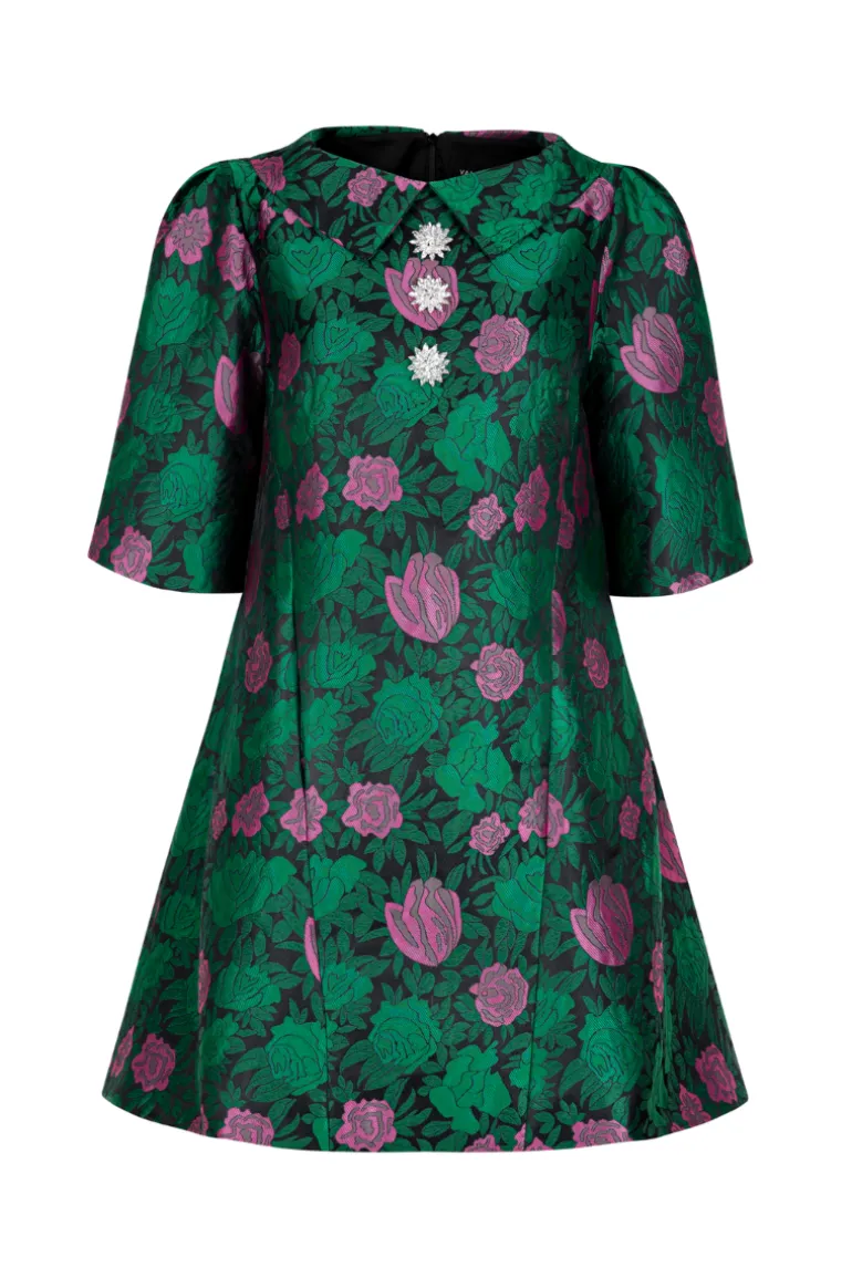Dresses | Mini Dresses<CULT MIA PETER PAN COLLAR A-LINE MINI DRESS Green