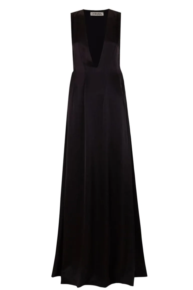 Dresses<CULT MIA PI V-NECK MAXI DRESS Black