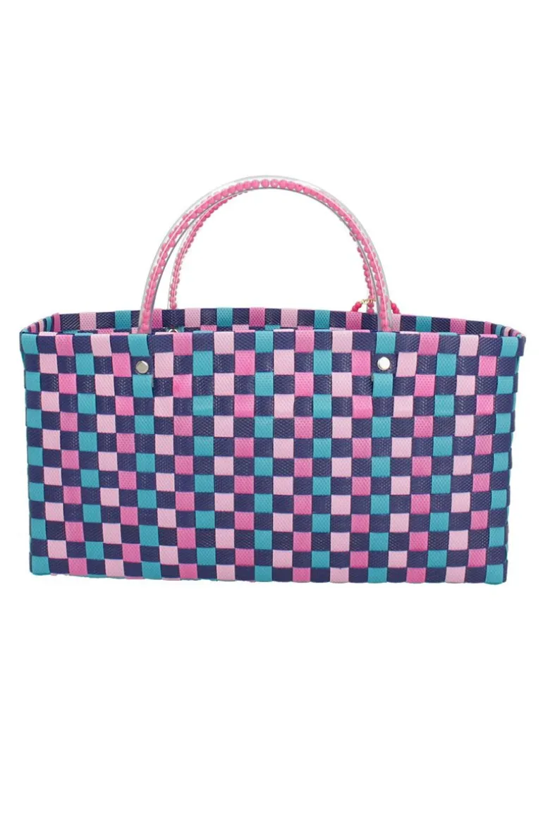 Top Handle Bags<CULT MIA PINK DRAGON ZUNCHO BAGUETTE TOTE BAG Pink & Blue