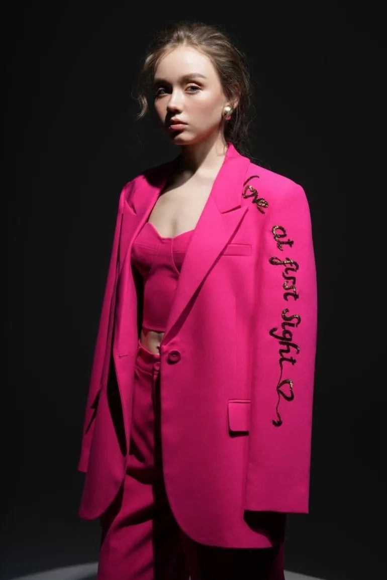 Jackets<CULT MIA ERICA TEXTURE ATTACHED JACKET Pink