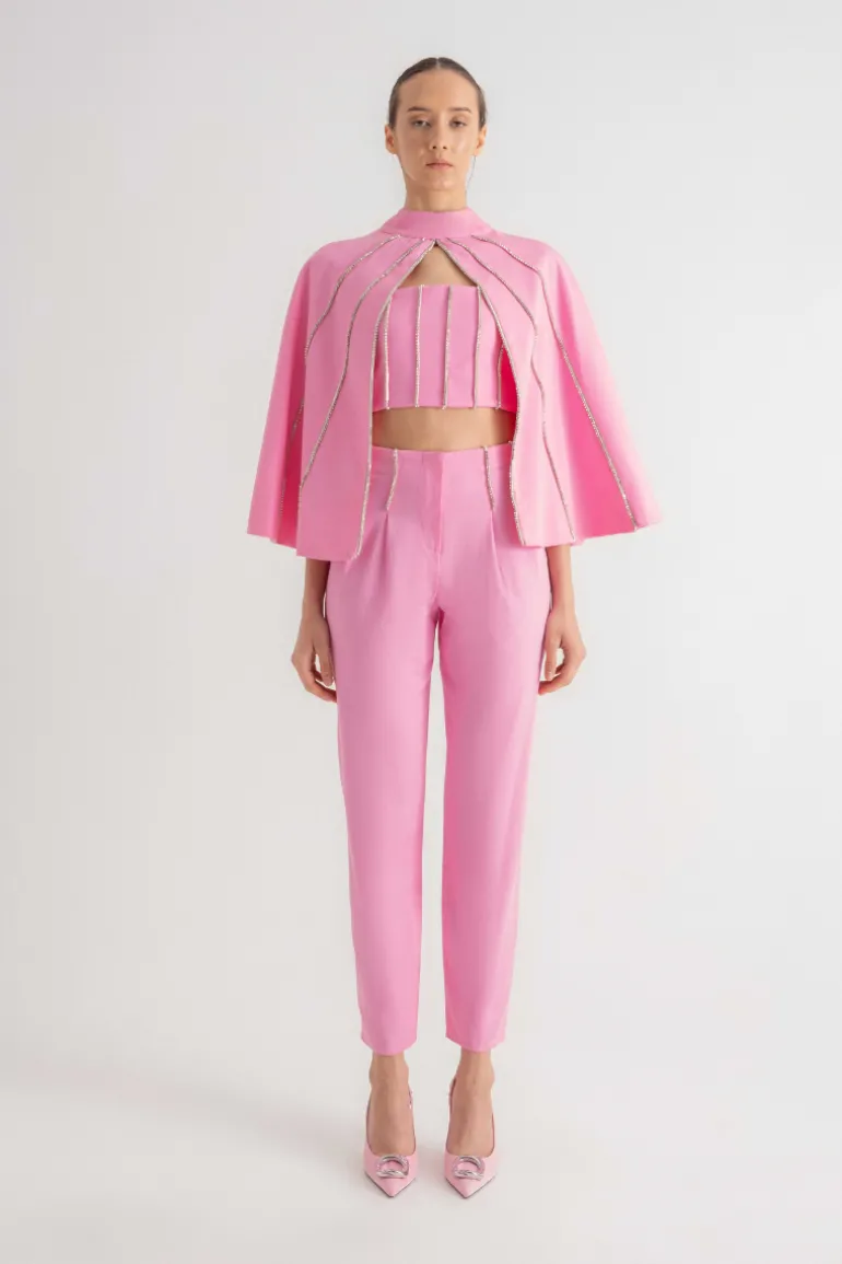 Jackets<CULT MIA RHINESTONE CAPE Pink