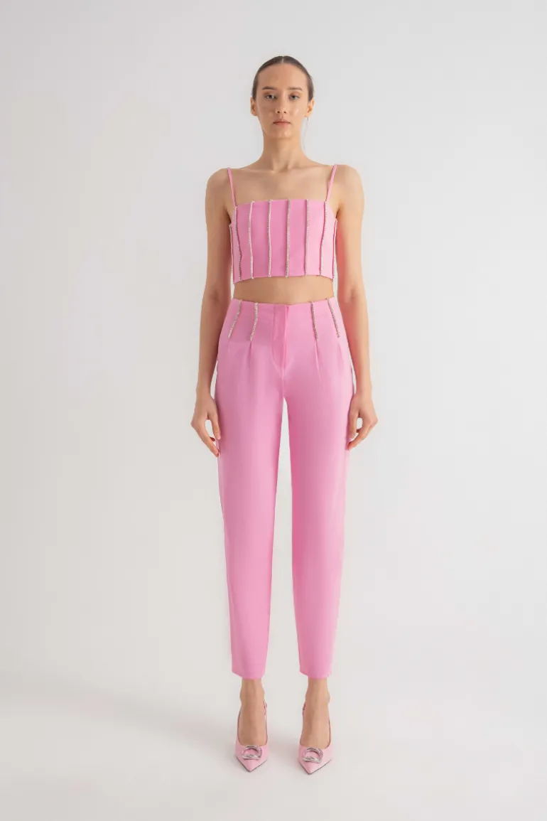 Pants<CULT MIA TAPERED PANTS Pink