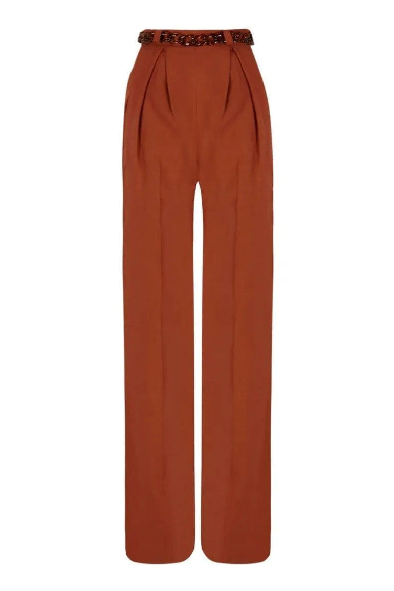 Pants<CULT MIA PLEATED WIDE-LEG PANTS Orange