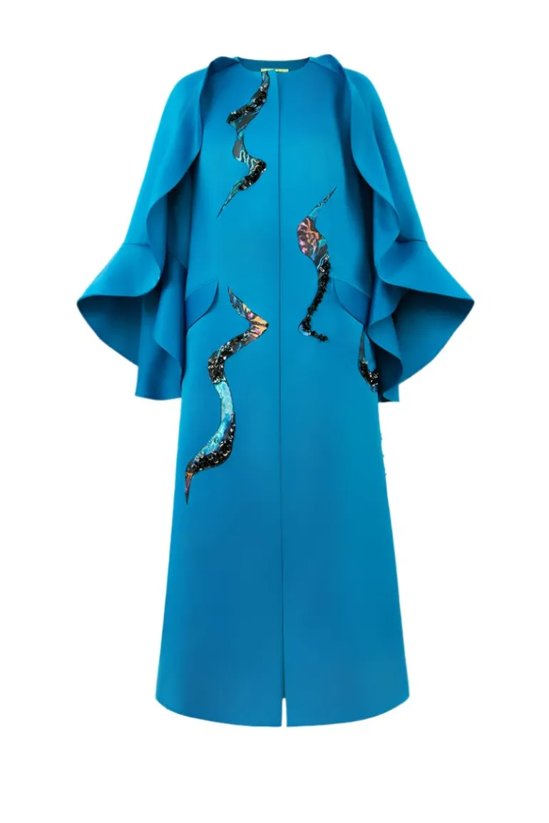 Coats<CULT MIA POPPY OF THE MOON COAT IN BLUE Star Command Blue