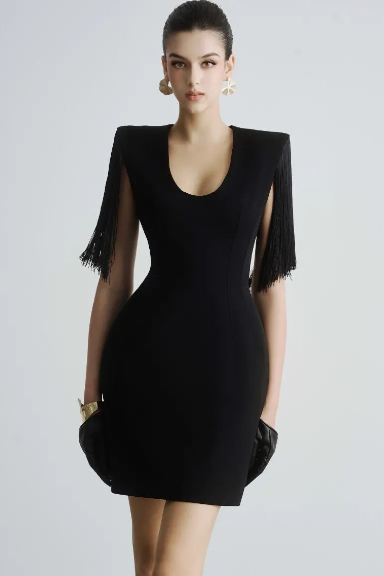 Dresses | Midi Dresses<CULT MIA PRESLEY SHEATH SCOOP NECK MINI DRESS Black