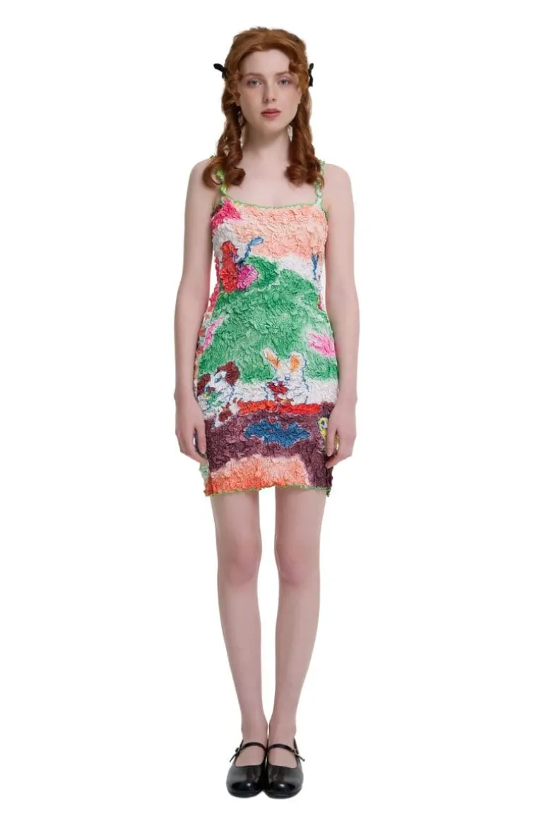 Dresses | Mini Dresses<CULT MIA PRINTED SMOCKED SQUARE NECK MINI DRESS Multicolor