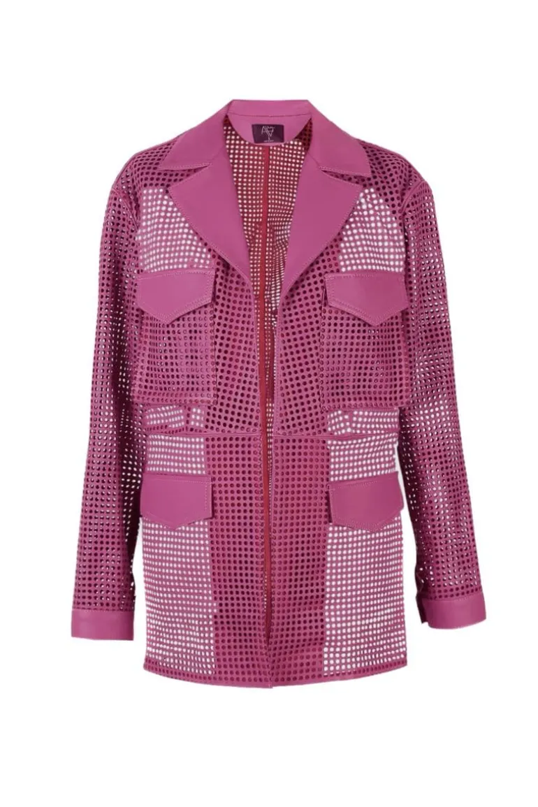 Jackets<CULT MIA EBONY LEATHER JACKET Purple