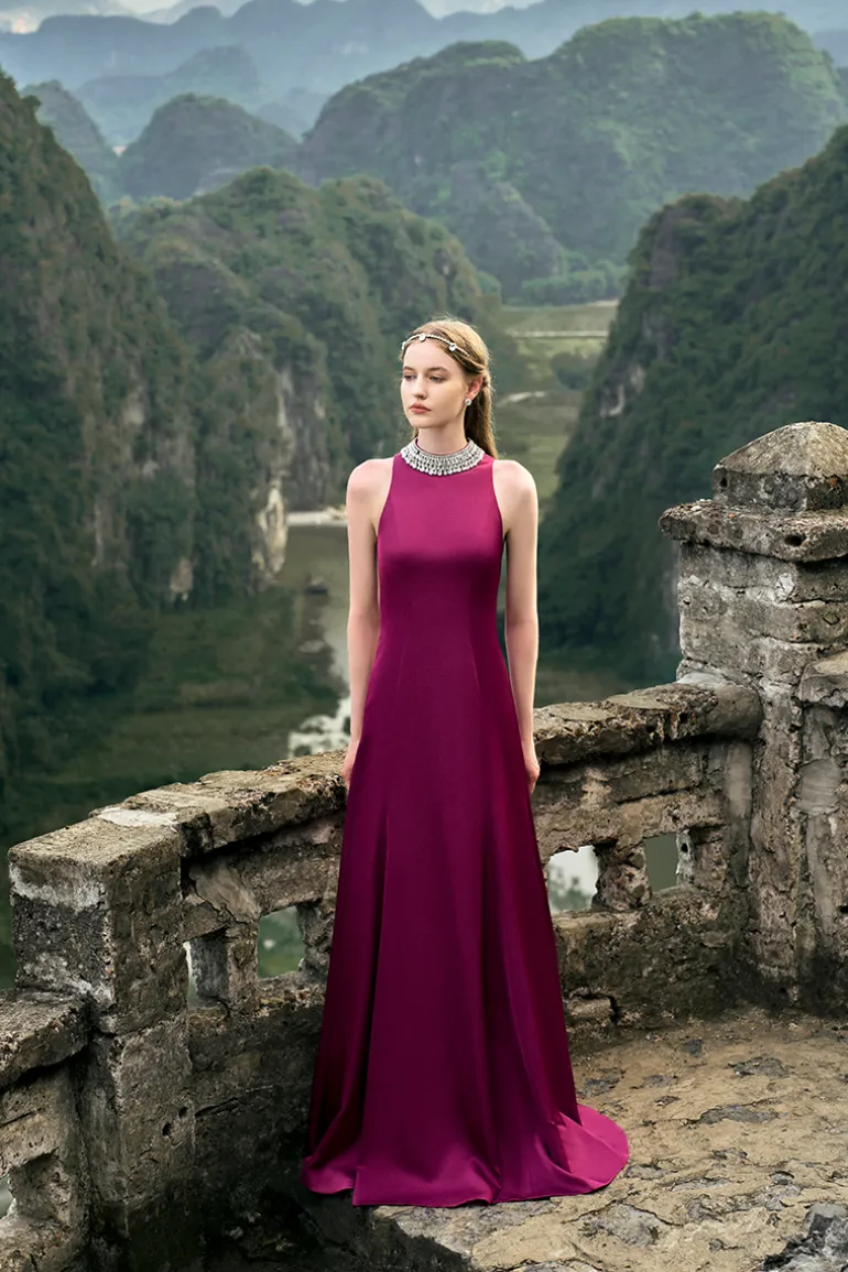 Dresses | Gowns<CULT MIA SLEEVELESS A-LINE FLARED GOWN Purple Pink