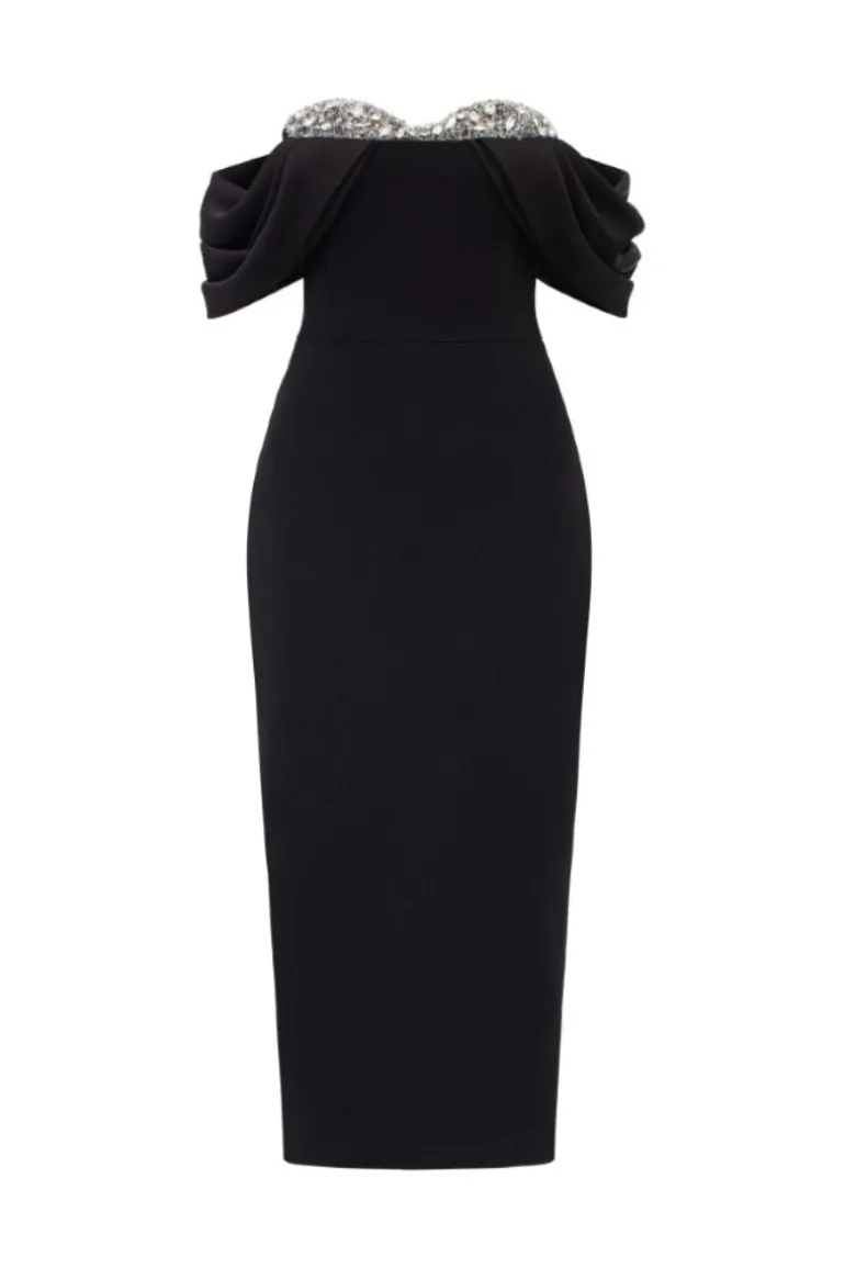 Dresses | Midi Dresses<CULT MIA RACHEL TEXTURE BODYCON MIDI DRESS Black