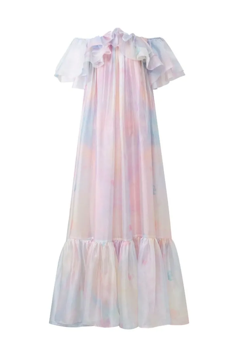 Dresses<CULT MIA FINLEY SHINY SILK MAXI DRESS Rainbow