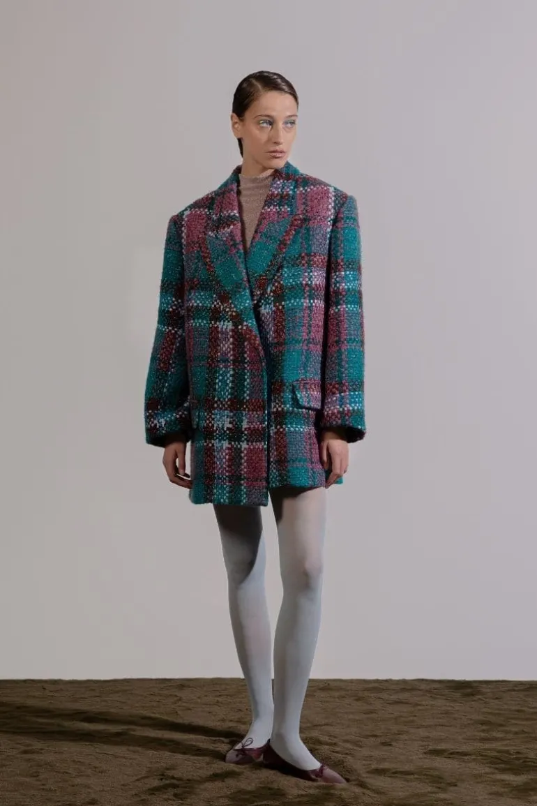Jackets<CULT MIA RED AND BLUE TWEED JACKET Multicolor
