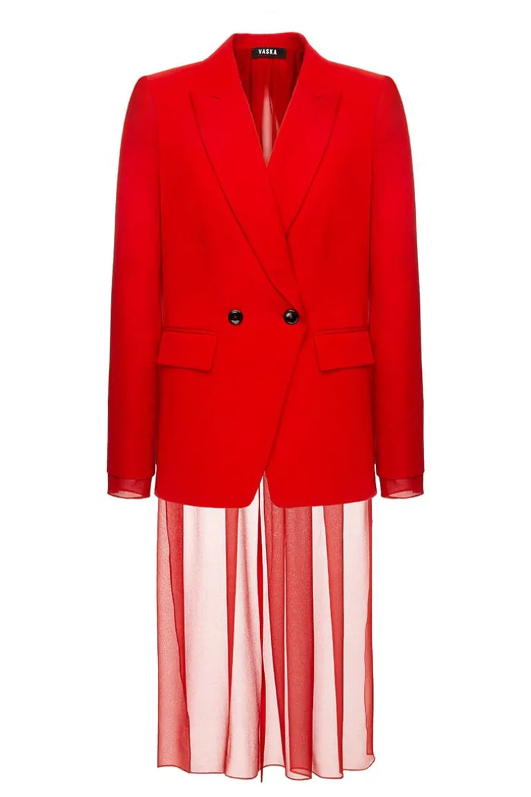 Jackets<CULT MIA GABARDINE JACKET WITH CHIFFON BACK Red