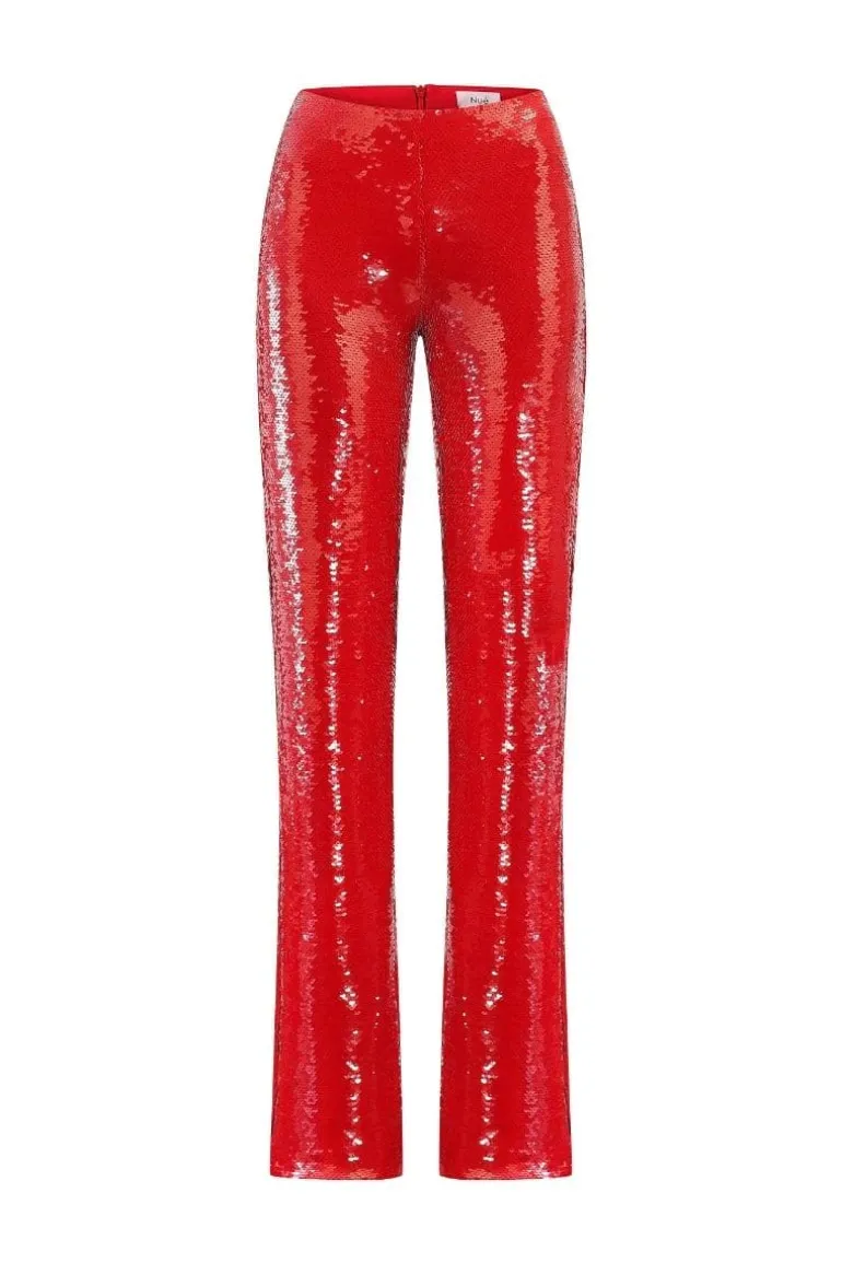 Pants<CULT MIA JADE SEQUINNED PANTS Red