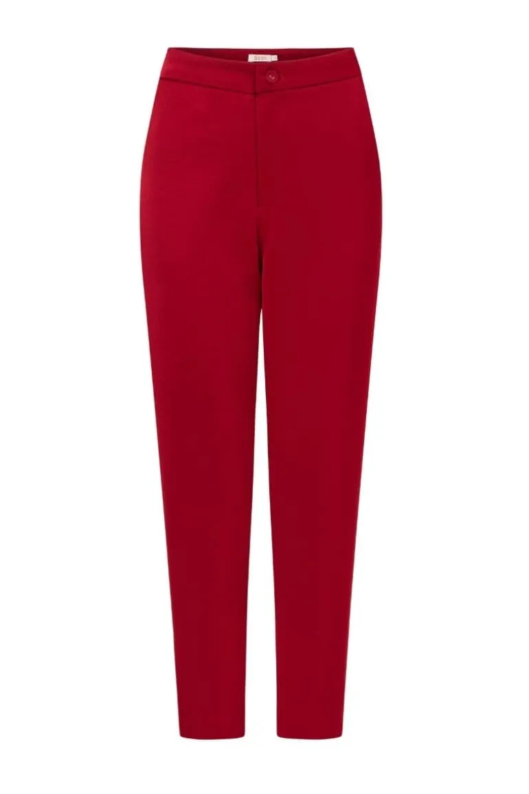 Pants<CULT MIA KATHRYN TAFFETA STRAIGHT PANTS Red