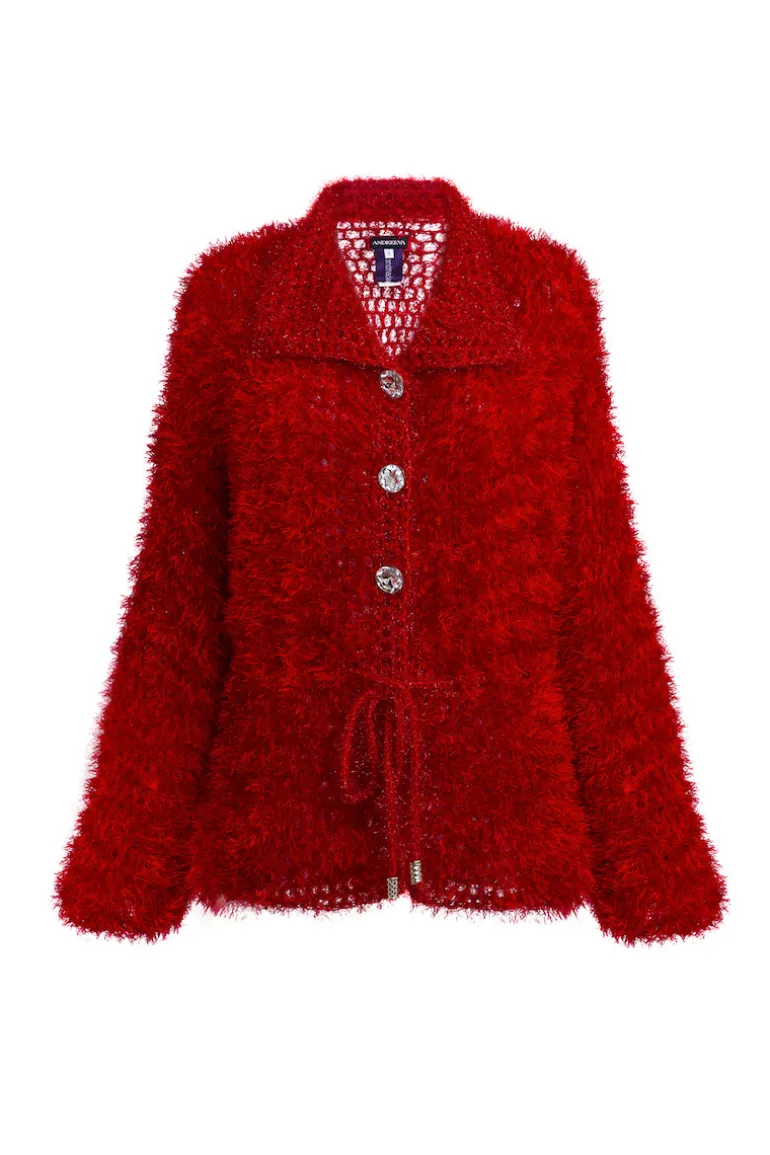 Knitwear<CULT MIA MONROE HANDMADE KNIT CARDIGAN DRESS Red