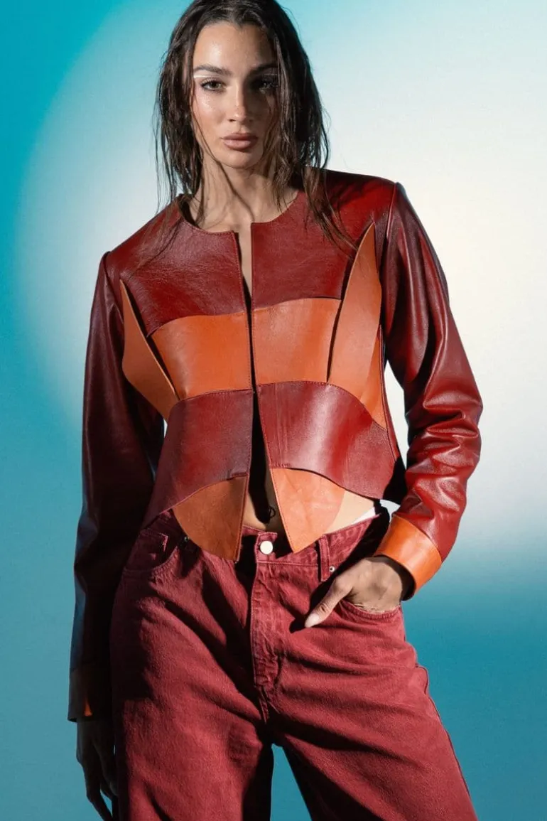 Jackets<CULT MIA NOX LEATHER JACKET Red