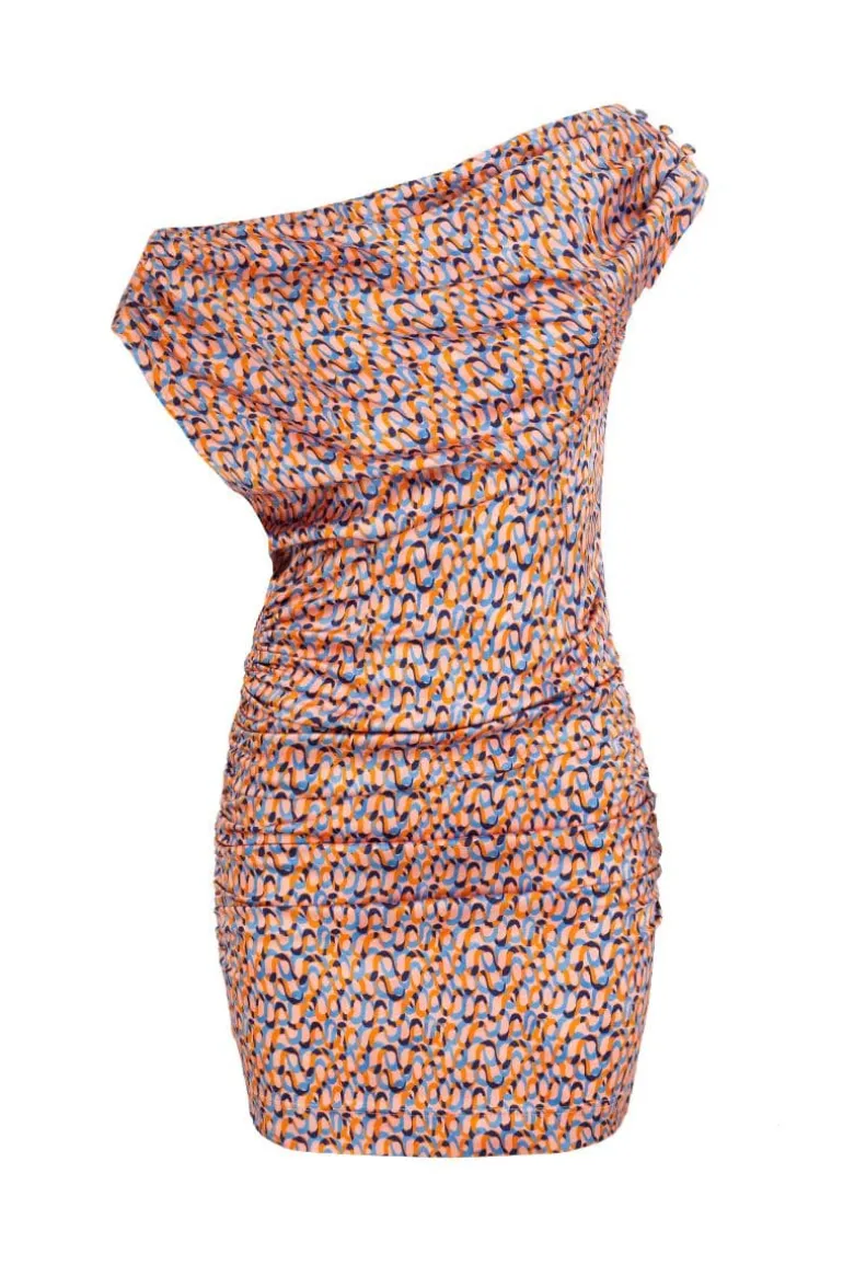 Dresses | Midi Dresses<CULT MIA RED OFF-SHOULDER PRINTED DRAPED DRESS Multicolor