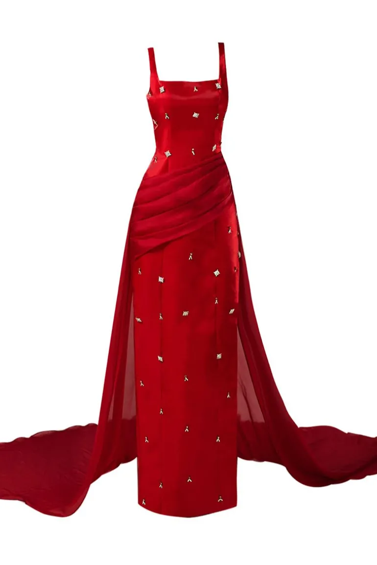 Dresses<CULT MIA STRAIGHT LONG DRESS Red