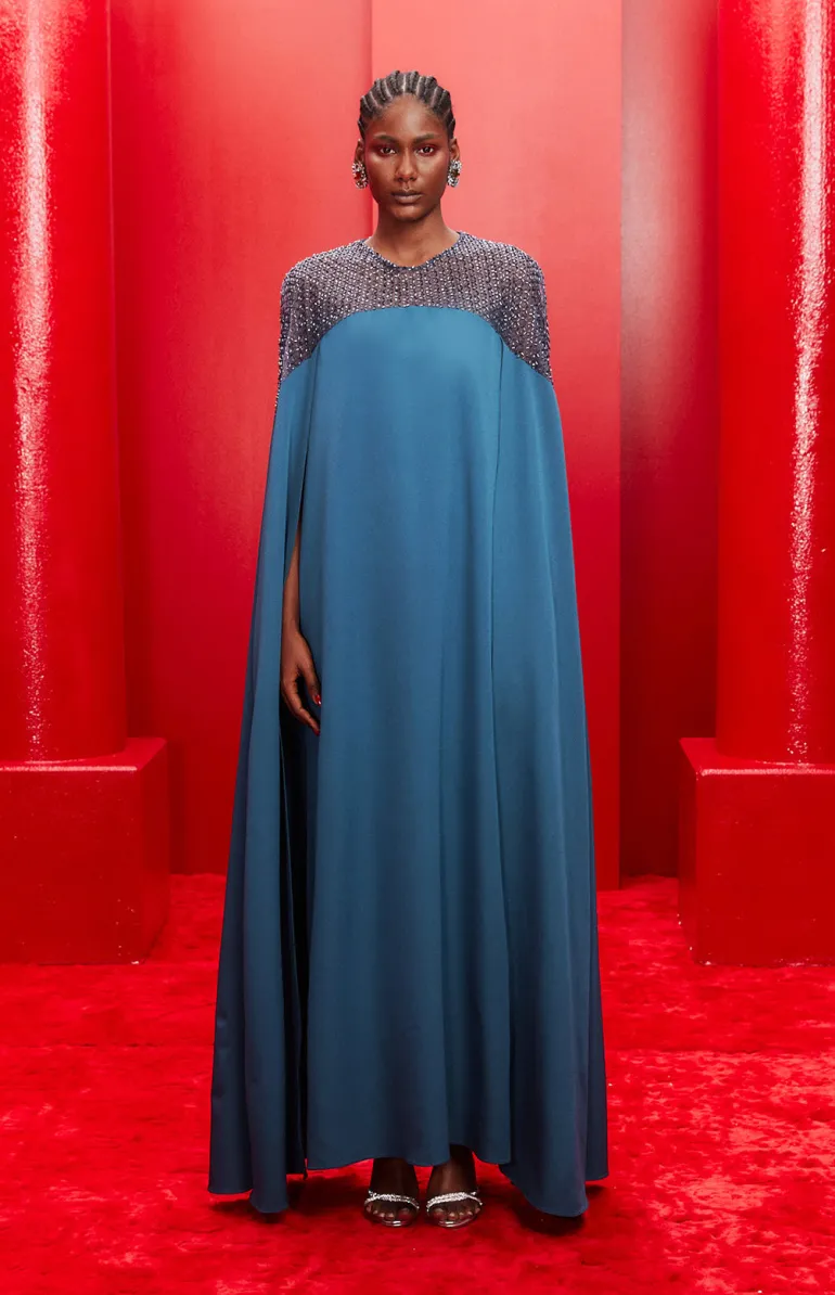 Dresses<CULT MIA REGAL EMBROIDERED MAXI DRESS IN Petrol