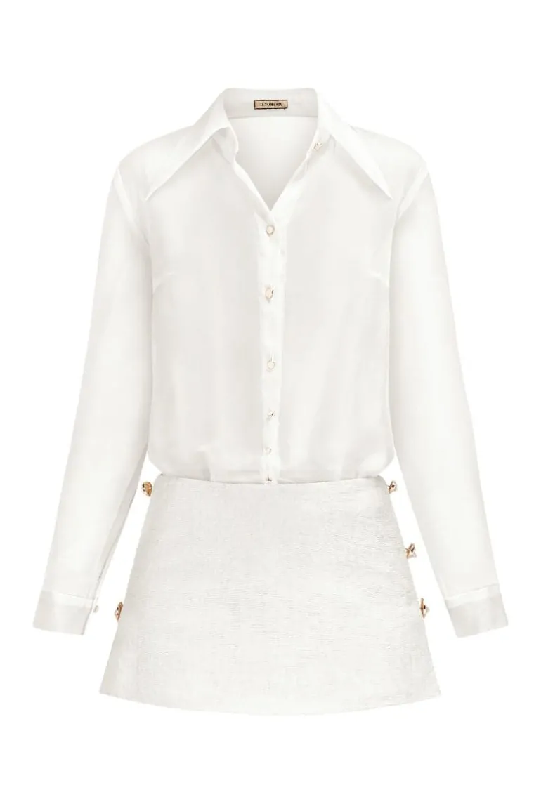 Outfit Sets<CULT MIA RISHIMA SHIRT AND MINI SKIRT SET White