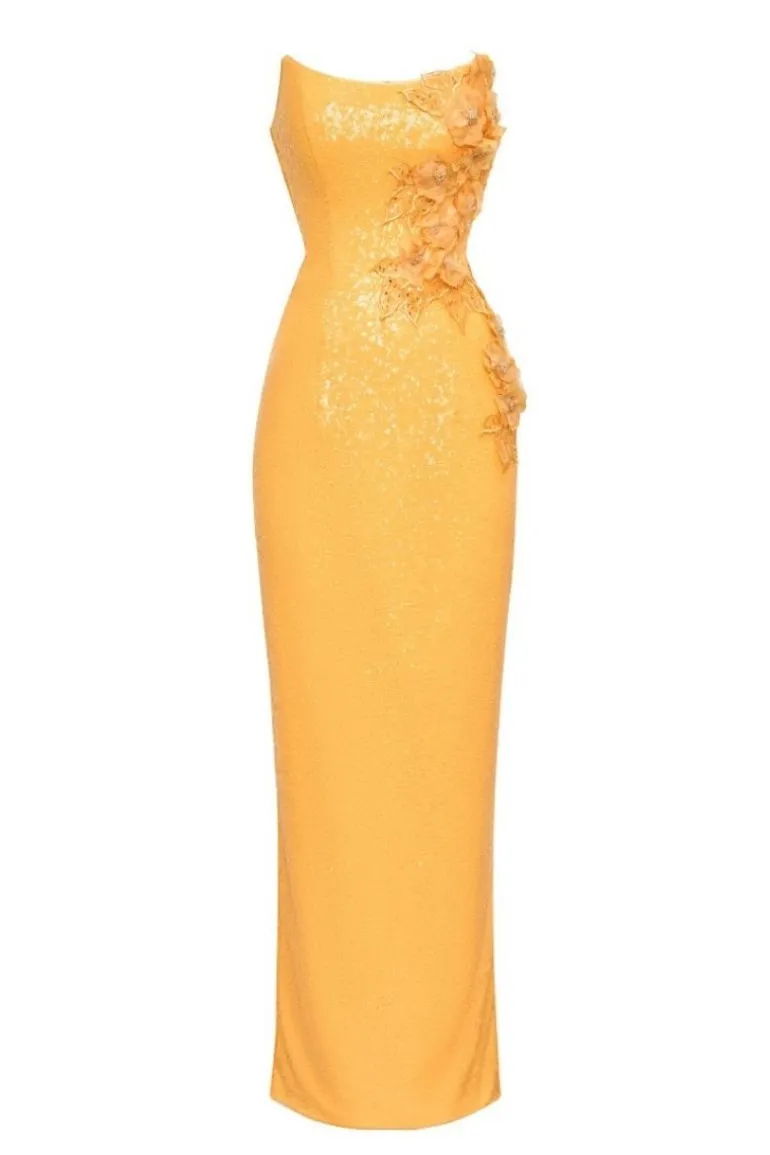Dresses | Midi Dresses<CULT MIA RONIN SCOOP STRAPLESS MIDAXI DRESS Mimosa Yellow