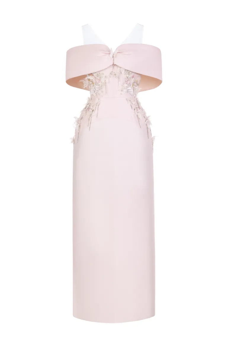 Dresses | Midi Dresses<CULT MIA ROSEMARY SHEATH COLD SHOULDER SLEEVED MIDI DRESS Rose Pink
