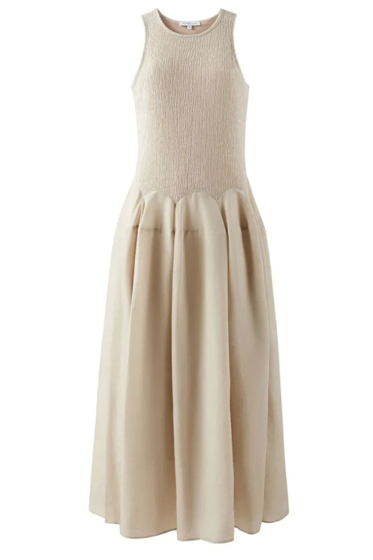 Dresses<CULT MIA ROSÉLIE BEIGE MAXI DRESS