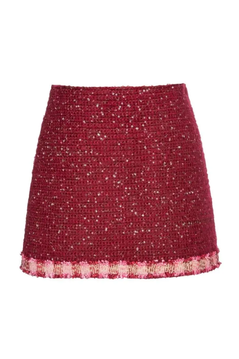 Skirts<CULT MIA ROZANY RED KNITTED MINI SKIRT Red/Pink