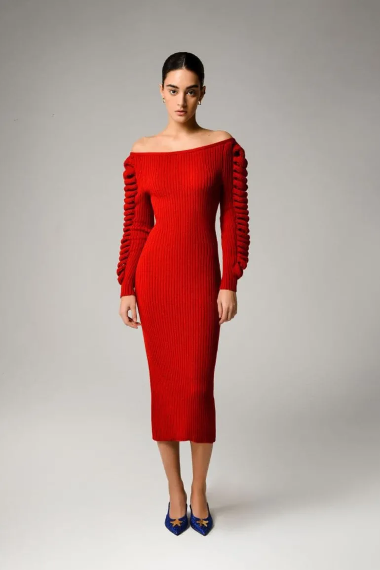 Dresses | Midi Dresses<CULT MIA KNITTED MIDI DRESS Ruby
