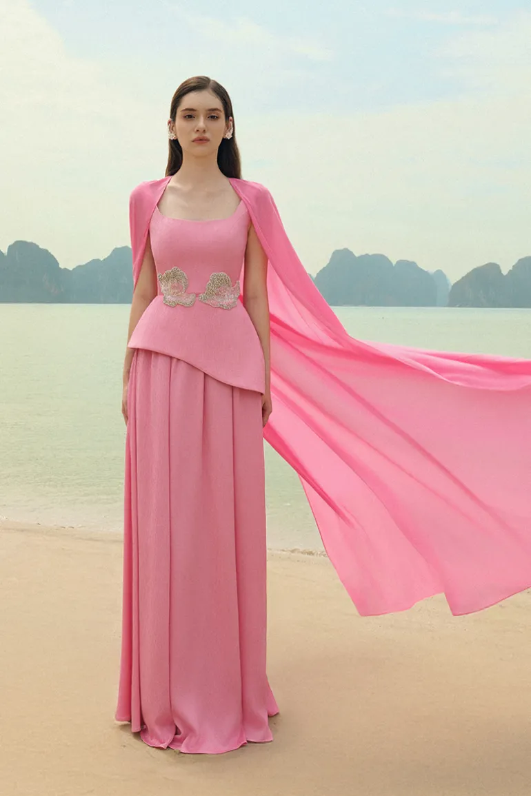 Dresses | Gowns<CULT MIA RUCHED SILK GOWN Pink