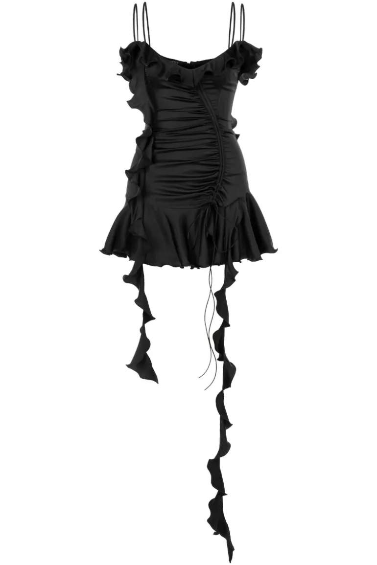 Dresses | Mini Dresses<CULT MIA RUFFLE MINI DRESS Black