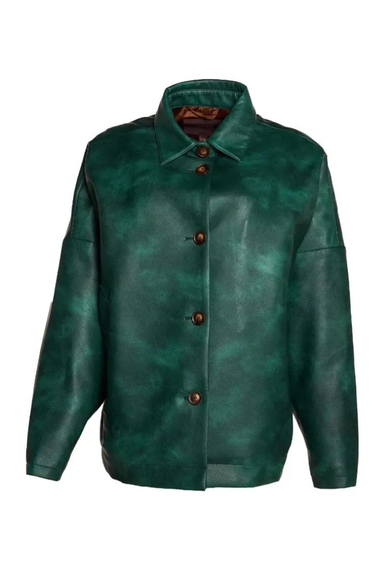 Jackets<CULT MIA RYDER FAUX LEATHER JACKET Pine