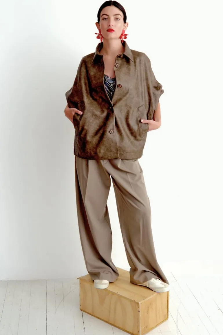 Jackets<CULT MIA RYDER FAUX LEATHER JACKET Vintage Brown