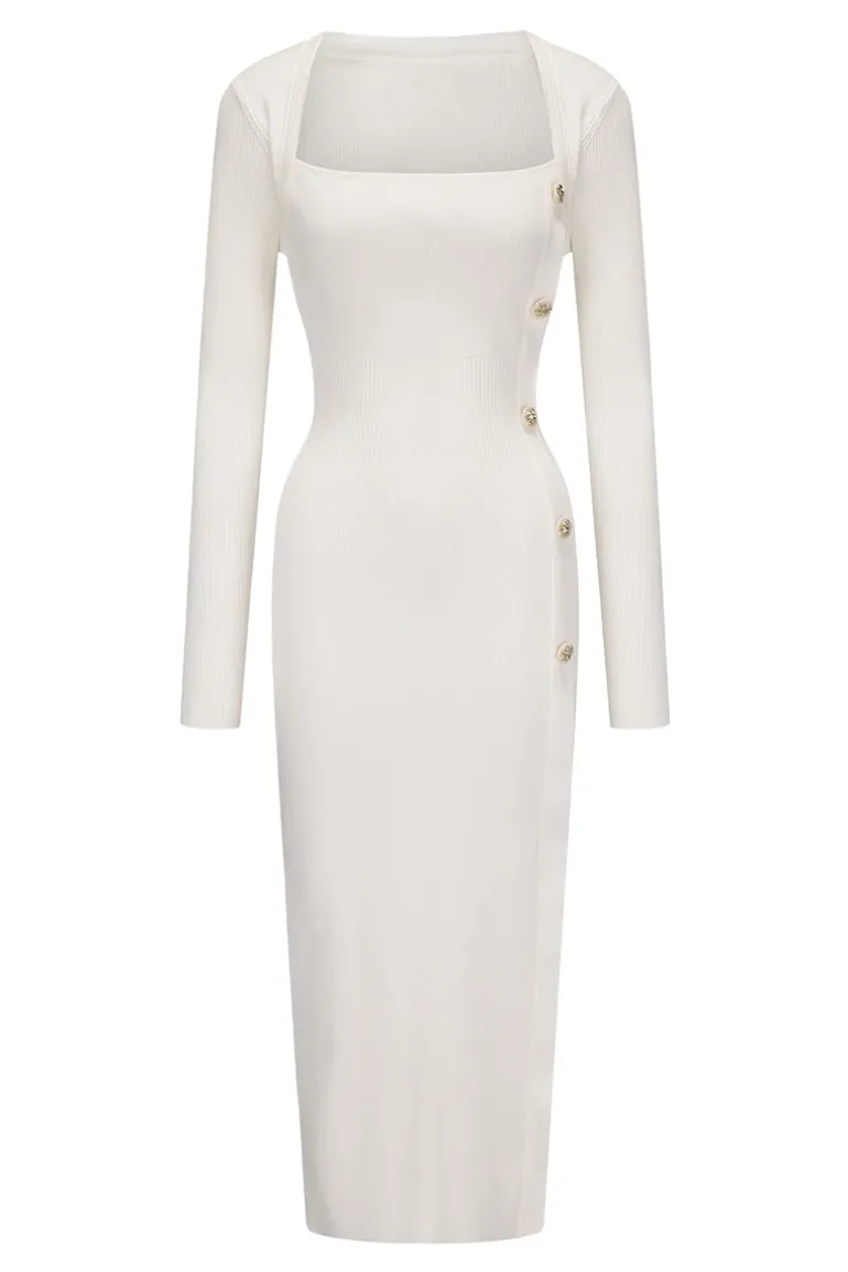 Dresses | Midi Dresses<CULT MIA RYLEE KNIT DRESS White