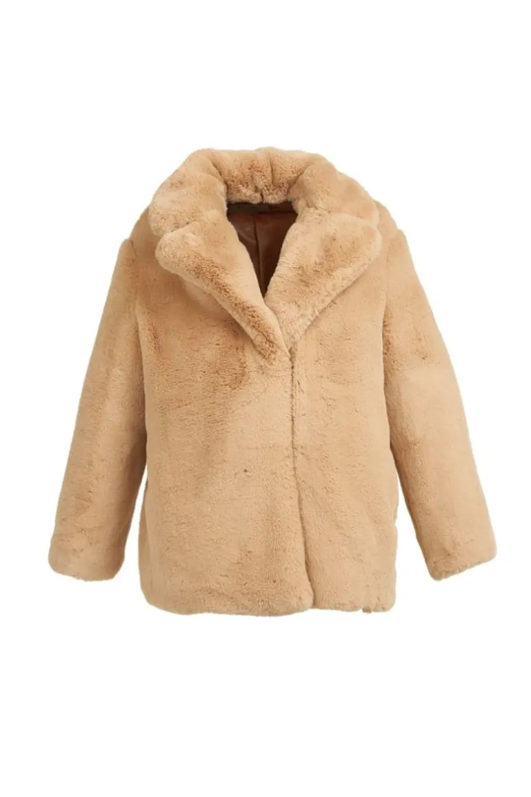 Jackets<CULT MIA THE RILEY FUR JACKET Sand