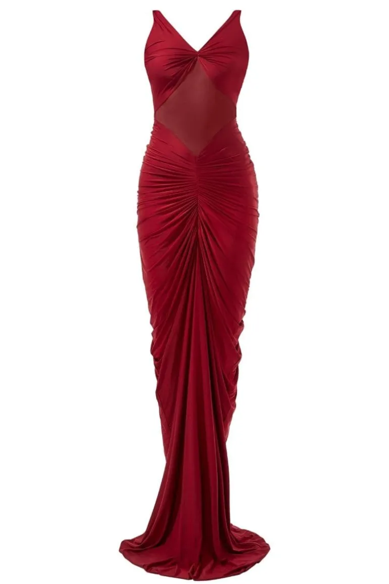 Dresses | Gowns<CULT MIA SAVANNAH RUCHED GOWN Maroon