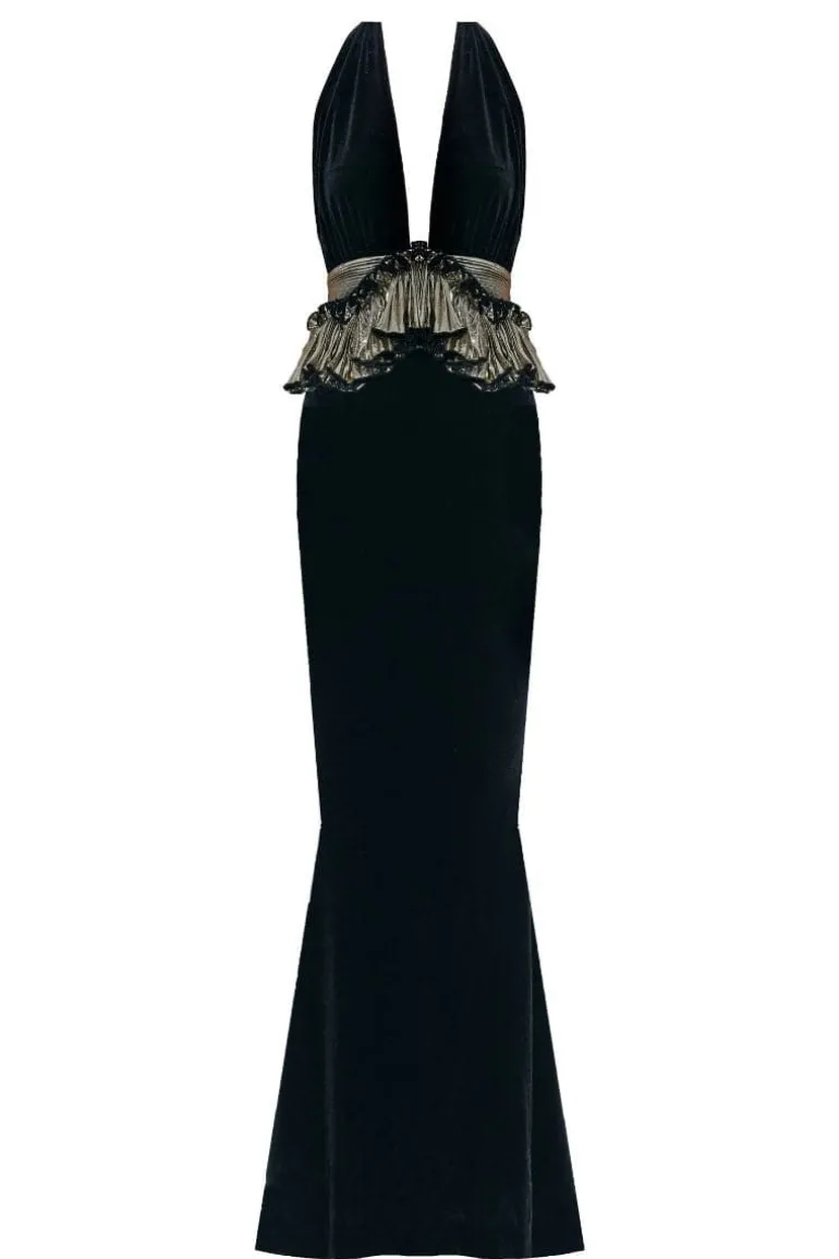Dresses | Gowns<CULT MIA SAVOY V-NECK FISHTAIL GOWN Black