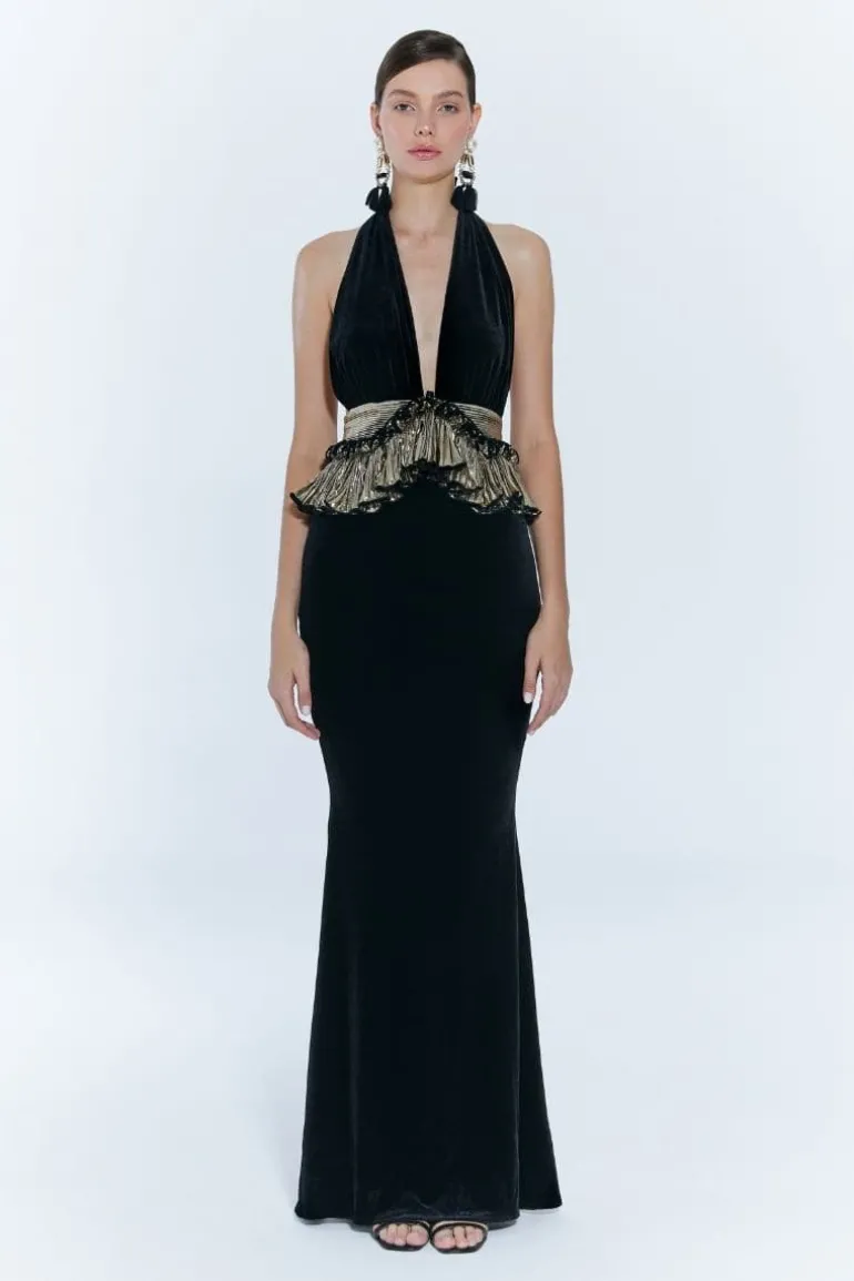 Dresses | Gowns<CULT MIA SAVOY V-NECK FISHTAIL GOWN Black