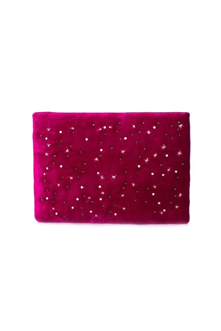 Clutch Bags<CULT MIA SAY MY NAME CUSTOMIZED VELVET POUCH Fuchsia