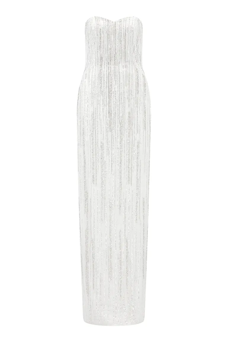 Dresses | Gowns<CULT MIA SEMI HEART NECK STRAPLESS DRESS Whie