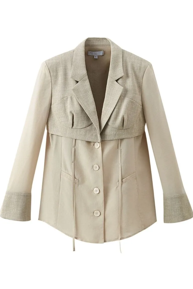 Jackets<CULT MIA SEMI TRANSPARENT JACKET Beige